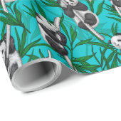 Panda Cubs auf Türkis Geschenkpapier (Rolleneckpunkt)