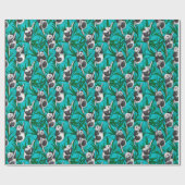 Panda Cubs auf Türkis Geschenkpapier (Flach)