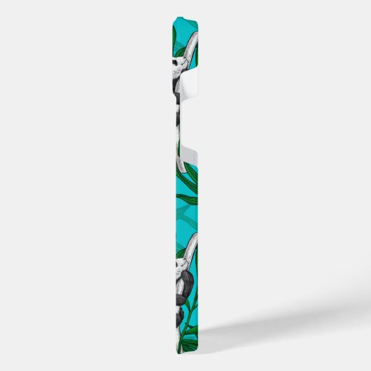 Panda Cubs auf Türkis iPhone Hülle (Linke Seite)