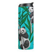 Panda Cubs auf Türkis Thermosbecher (Nach links gedreht)