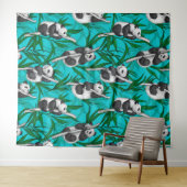 Panda Cubs auf Türkis Wandteppich (Beispiel (Horizontal))