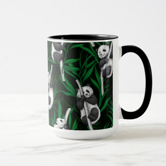 Panda cubs on dark green tasse (Rechts)