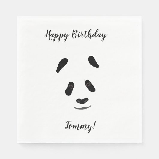 Panda Custom Birthday Serviette (Vorderseite)