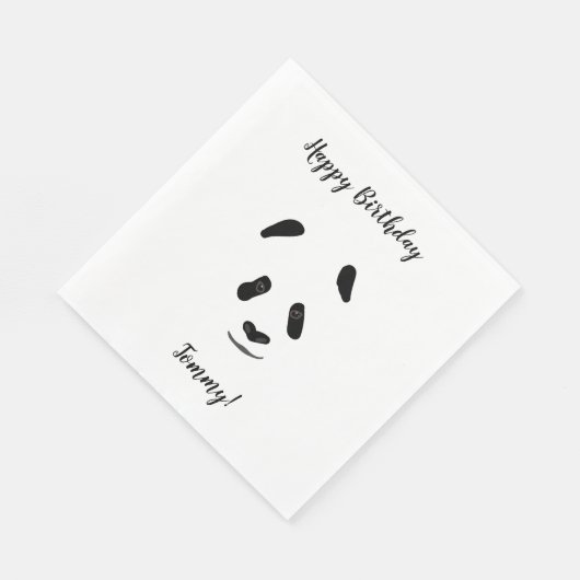 Panda Custom Birthday Serviette (Ecke)
