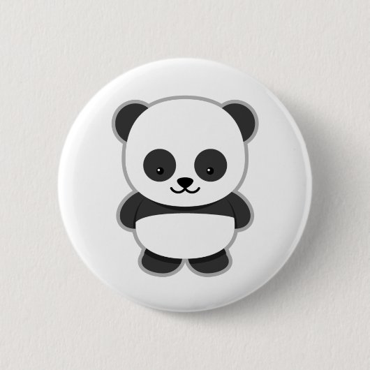 Panda Cute Design Button (Vorderseite)
