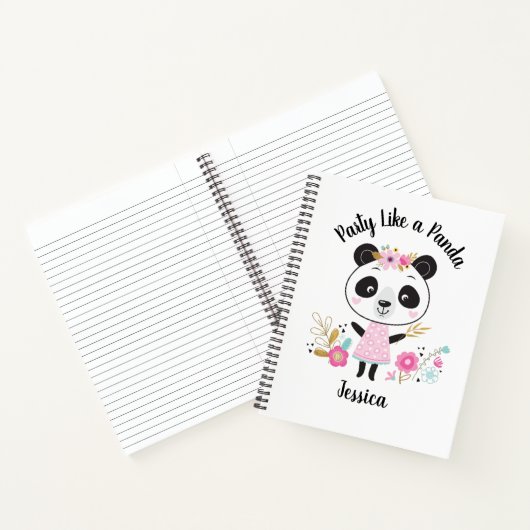 Panda Cute Pink Notizblock (Innenseite)