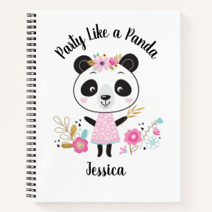 Panda Cute Pink Notizblock