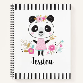 Panda Cute Pink Notizblock