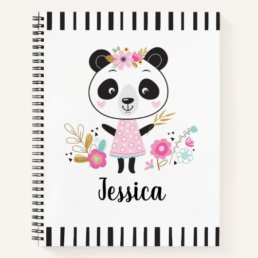 Panda Cute Pink Notizblock (Vorderseite)