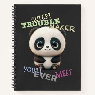 Panda Cuttest Trouble Maker Niedlich Adorable Funn Notizblock