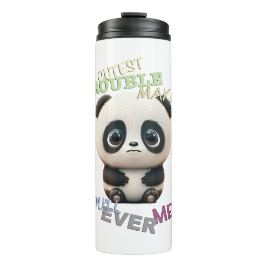 Panda Cuttest Trouble Maker Niedlich Adorable Funn Thermosbecher (Vorderseite)