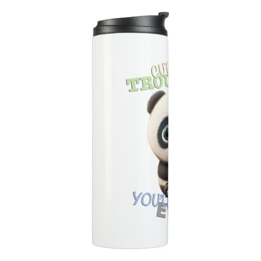 Panda Cuttest Trouble Maker Niedlich Adorable Funn Thermosbecher (Nach links gedreht)