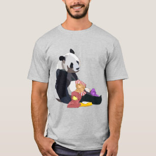 Panda, das Junkfood isst T-Shirt