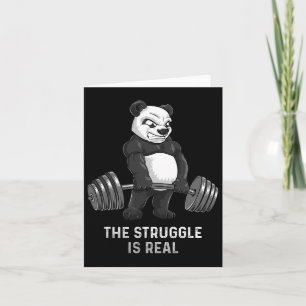 Panda Deadlift Powerlifter Funny Bodybuilding Karte