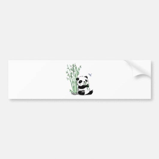 Panda, der Bambus isst Autoaufkleber (Vorne)