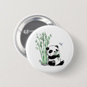 Panda, der Bambus isst Button (Vorne & Hinten)