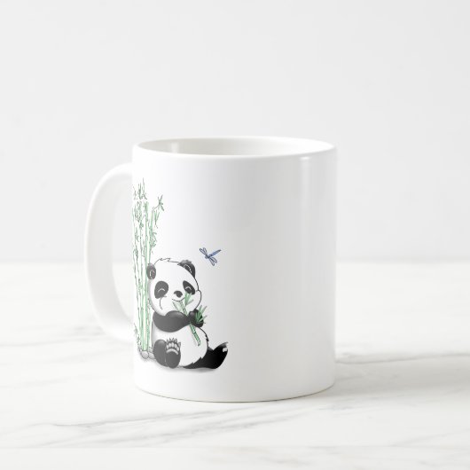 Panda, der Bambus isst Kaffeetasse (Vorderseite Links)