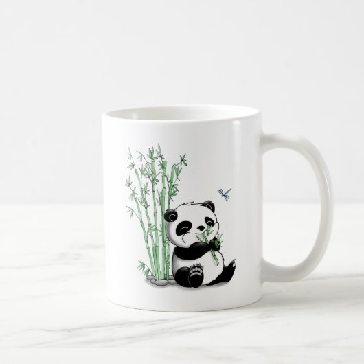 Panda, der Bambus isst Kaffeetasse (Rechts)