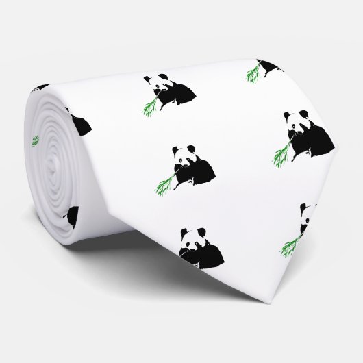 Panda, der Bambus isst Krawatte (Gerollt)