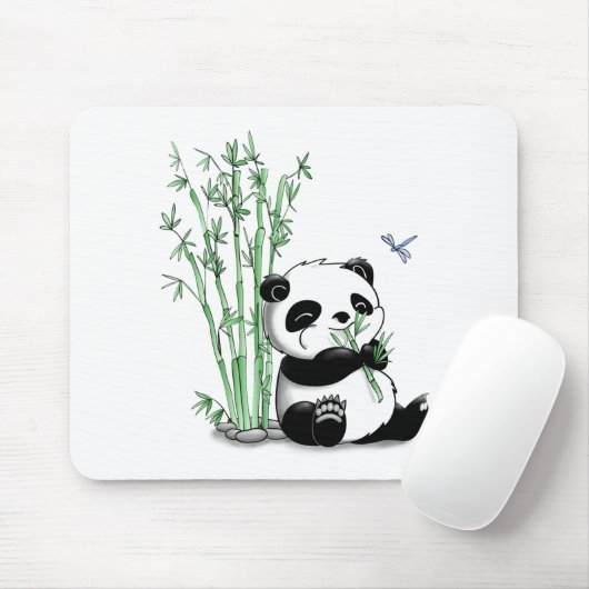 Panda, der Bambus isst Mousepad (Mit Mouse)