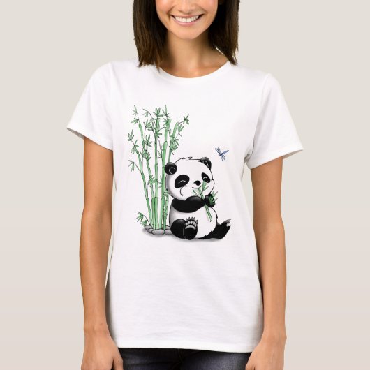 Panda, der Bambus isst T-Shirt (Vorderseite)