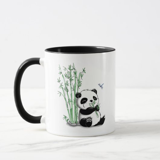 Panda, der Bambus isst Tasse (Links)