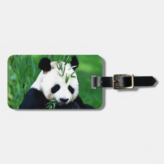 Panda, der Blätter isst Gepäckanhänger (Vorderseite horizontal)