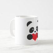 Panda, der eine Herz-Tasse hält Kaffeetasse (Vorderseite Links)