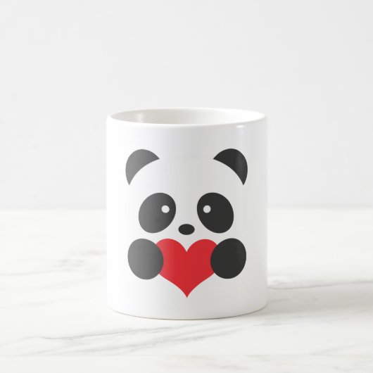 Panda, der eine Herz-Tasse hält Kaffeetasse (Mittel)