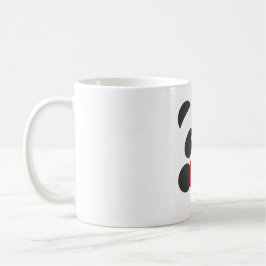 Panda, der eine Herz-Tasse hält Kaffeetasse