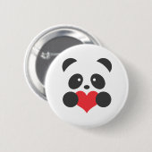 Panda, der einen Herzknopf hält Button (Vorne & Hinten)