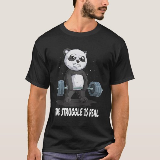 Panda der Kampf ist eine echte Gewichtszunahme Fit T-Shirt (Vorderseite)