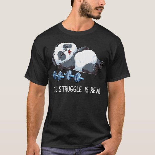 Panda der Kampf ist eine echte Gewichtszunahme Fit T-Shirt (Vorderseite)