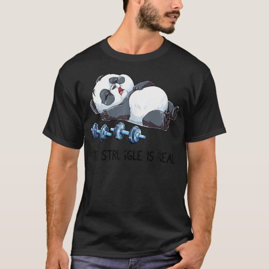 Panda der Kampf ist eine echte Gewichtszunahme Fit T-Shirt (Vorderseite)