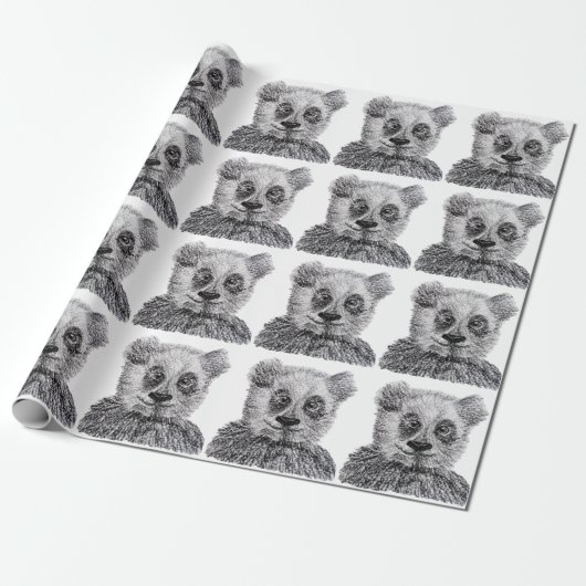 Panda, der Mattverpackungs-Papier, 30 in x 6 ft Geschenkpapier (Ungerollt)