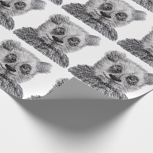 Panda, der Mattverpackungs-Papier, 30 in x 6 ft Geschenkpapier (Ecke)