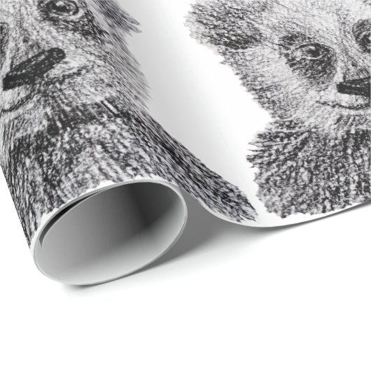 Panda, der Mattverpackungs-Papier, 30 in x 6 ft Geschenkpapier (Rolleneckpunkt)