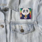 Panda, der Pizza isst Button (Beispiel)