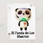 Panda des Tages der Toten Postkarte (Vorne/Hinten)