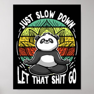 Panda Design Einfach Langsamer Yoga Meditation Ret Poster