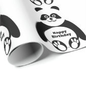 Panda-Design Geburtstag Geschenkpapier (Rolleneckpunkt)