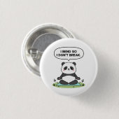 Panda-Design „Ich biege mich, damit ich nicht brec Button (Vorne & Hinten)