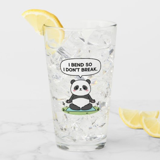Panda-Design „Ich biege mich, damit ich nicht brec Glas (Vorderseite Ice)