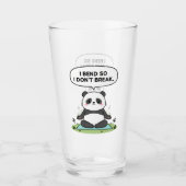 Panda-Design „Ich biege mich, damit ich nicht brec Glas (Vorderseite)
