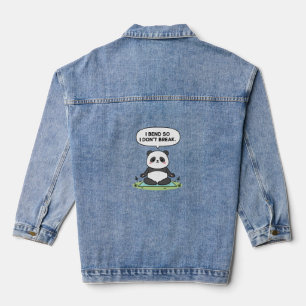Panda-Design „Ich biege mich, damit ich nicht brec Jeansjacke