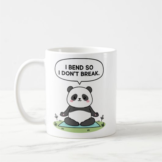 Panda-Design „Ich biege mich, damit ich nicht brec Kaffeetasse (Links)