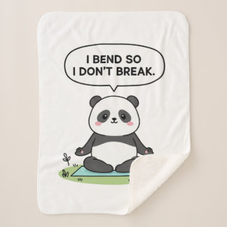Panda-Design „Ich biege mich, damit ich nicht brec Sherpadecke