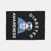 Panda Diabetic Typ 1 Diabetes Awareness Support K Fleecedecke (Vorderseite (Horizontal))