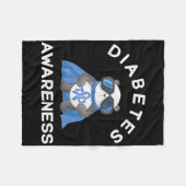 Panda Diabetic Typ 1 Diabetes Awareness Support K Fleecedecke (Vorderseite (Horizontal))