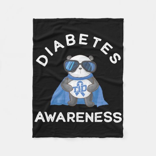Panda Diabetic Typ 1 Diabetes Awareness Support K Fleecedecke (Vorderseite)
